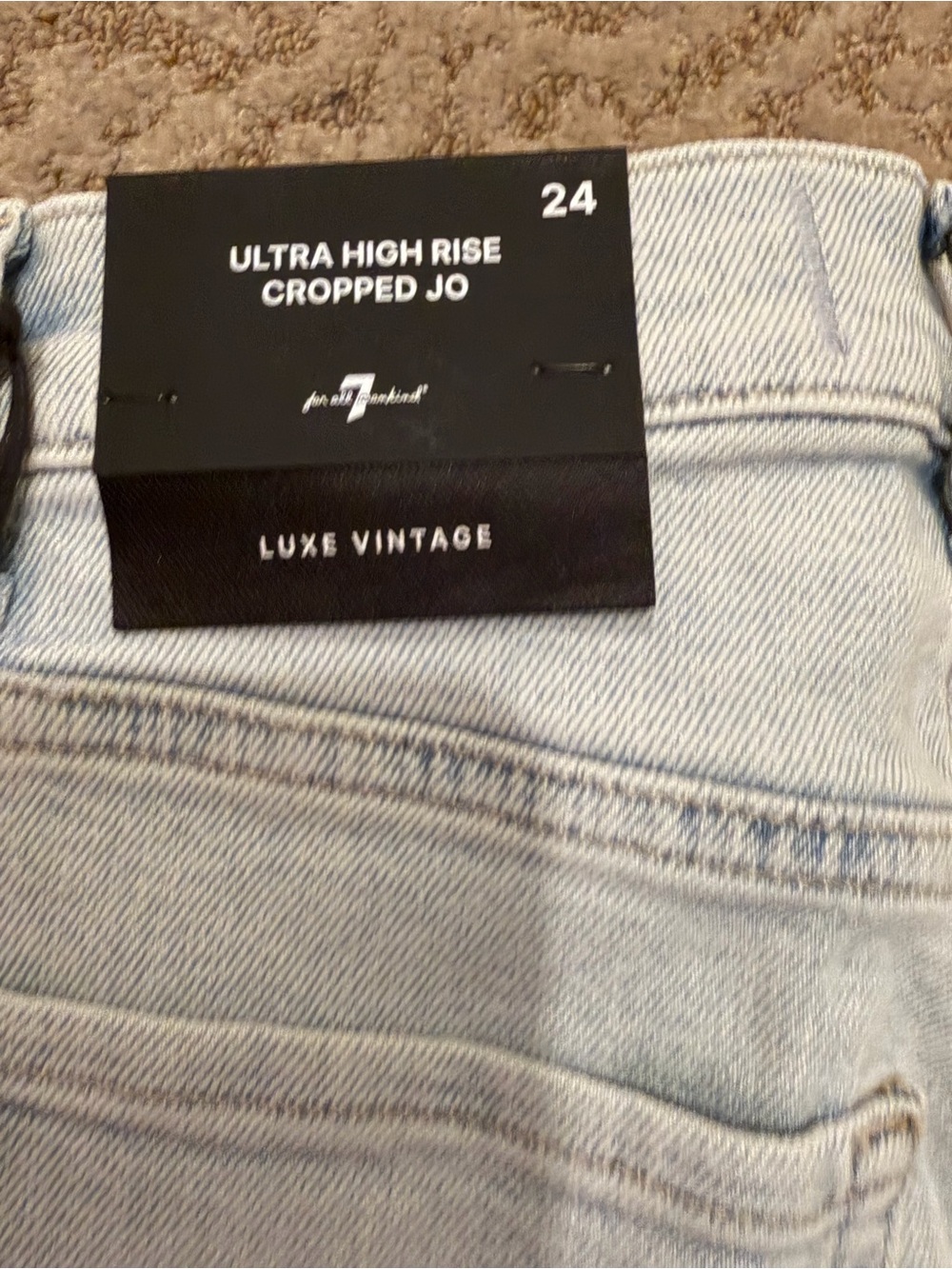 7 For All Mankind Ultra High Rise Cropped Joe in Maui SIZE 24/25 NWT! - Picture 12 of 14